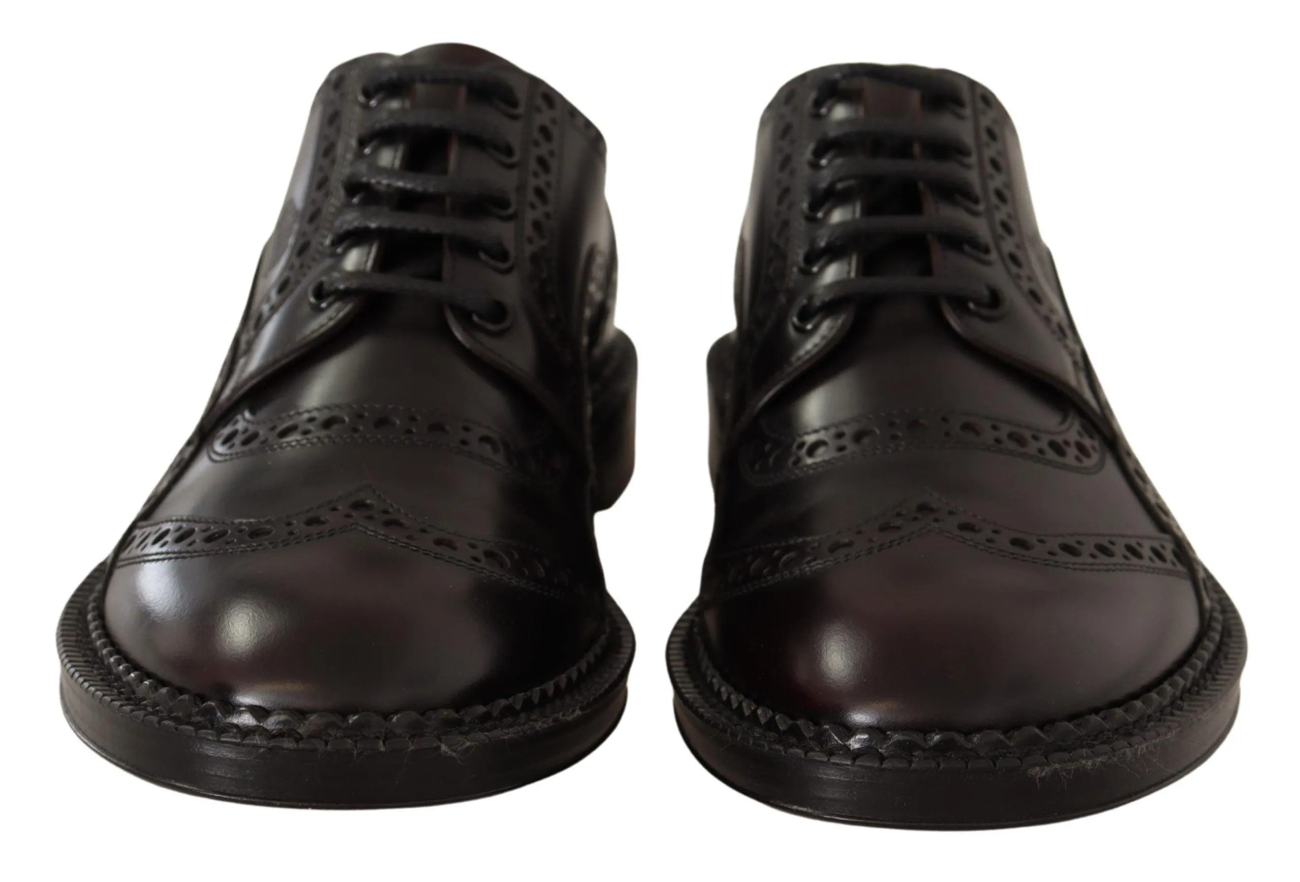 Dolce & Gabbana Purple Derby Perforated Embossed Crown Shoes
