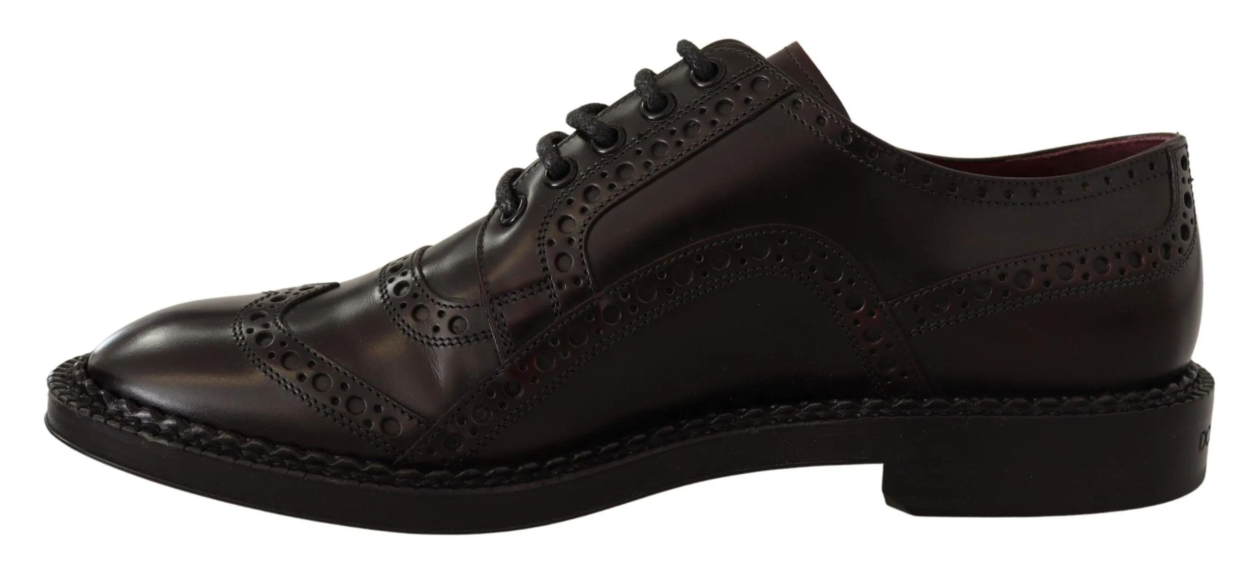 Dolce & Gabbana Purple Derby Perforated Embossed Crown Shoes
