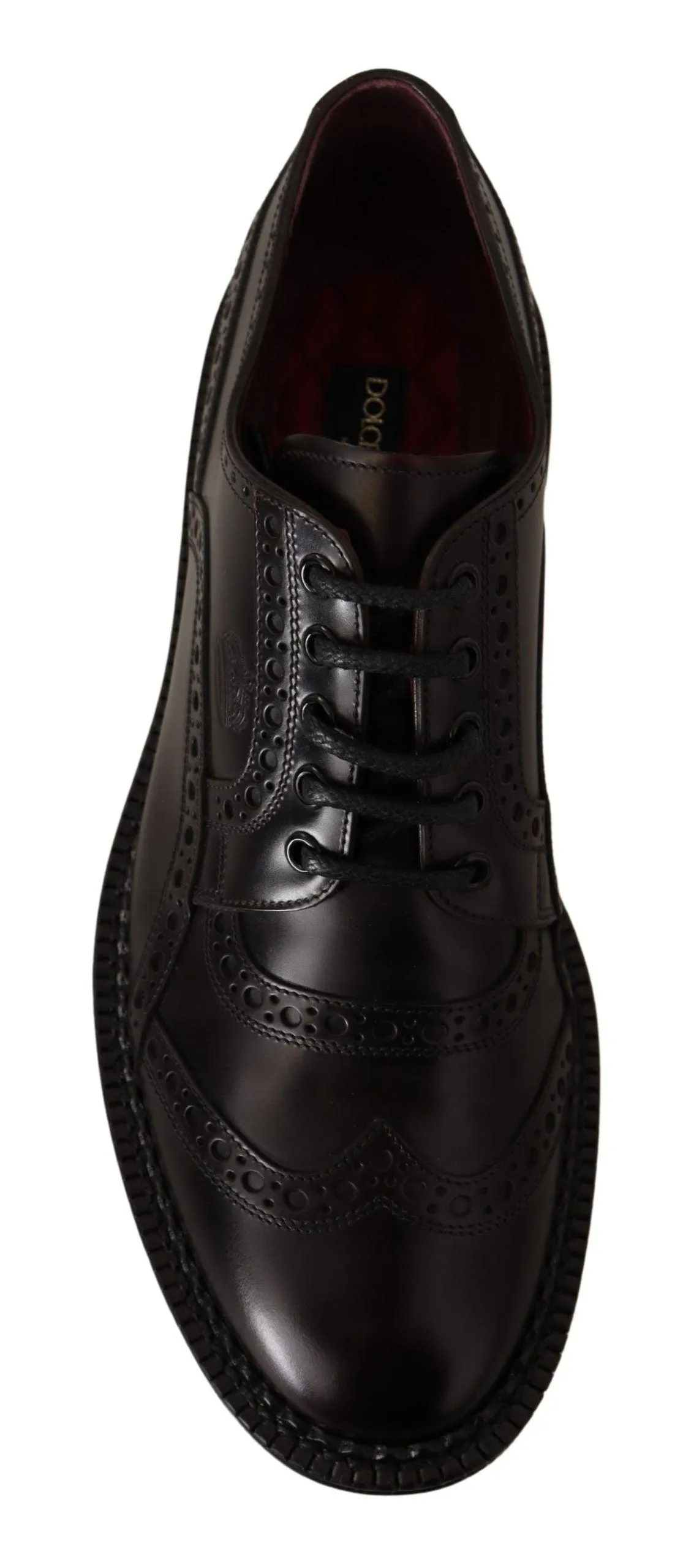 Dolce & Gabbana Purple Derby Perforated Embossed Crown Shoes