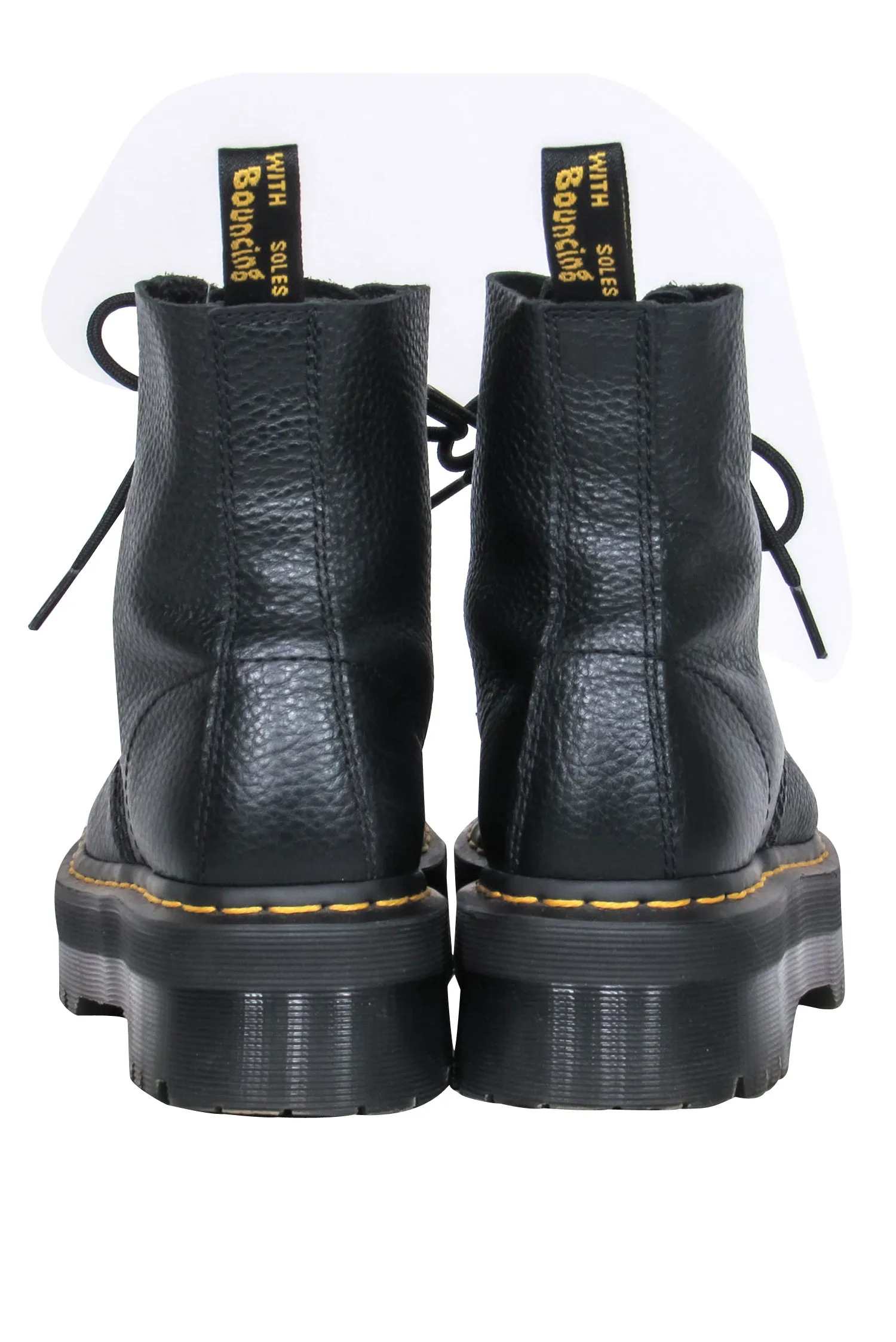 Dr. Martens - Black Pebbled Leather Platform Combat Boots Sz 7