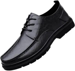 Dress Oxford Formal Shoes for Men's Lace Up Wedding Brogue Synthetic Leather Block Heel Tuxedo
