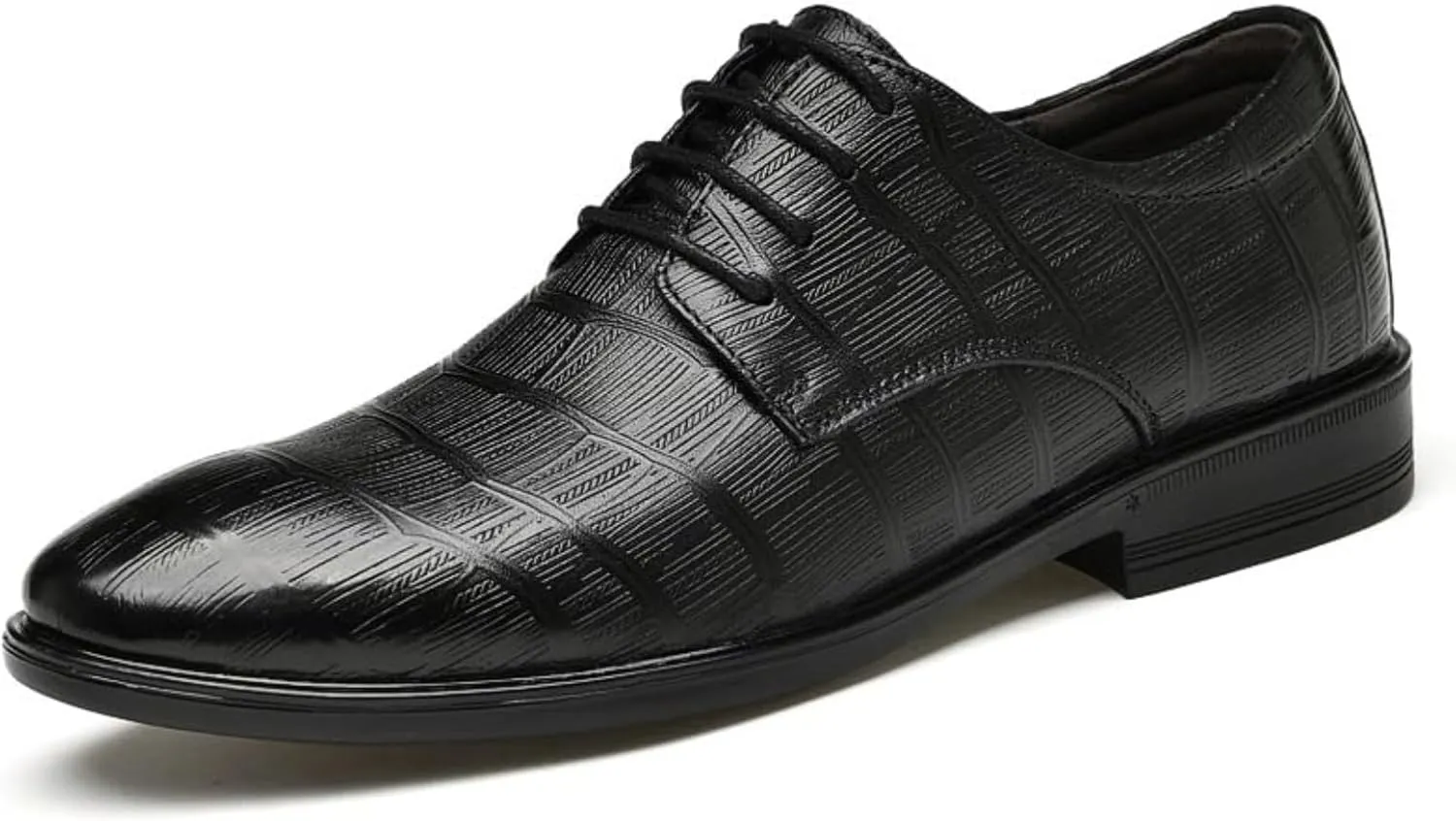 Dress Shoes for Men Lace Up Round Toe Genuine Leather Cap Toe Shoes Casual Work Office Comfortable Business Shoes