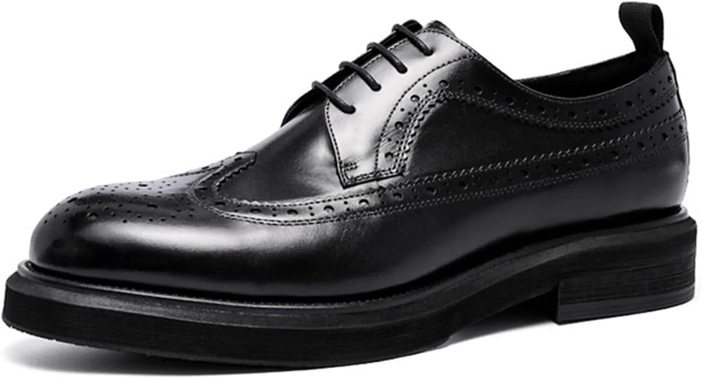 Dress Shoes for Men Men's Genuine Leather Brogues Classic Handmade Formal Shoes for Weddings Casual Wear