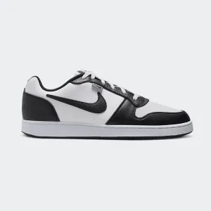 Nike Ebernon Low Premium White Leather Men's Trainers AQ1774 102 Asymmetric Lacing Configuration