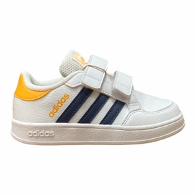 Adidas scarpa sneakers fa ragazzi Breaknet CF I GW2901 bianco-blu-arancio Pressure Dispersion System
