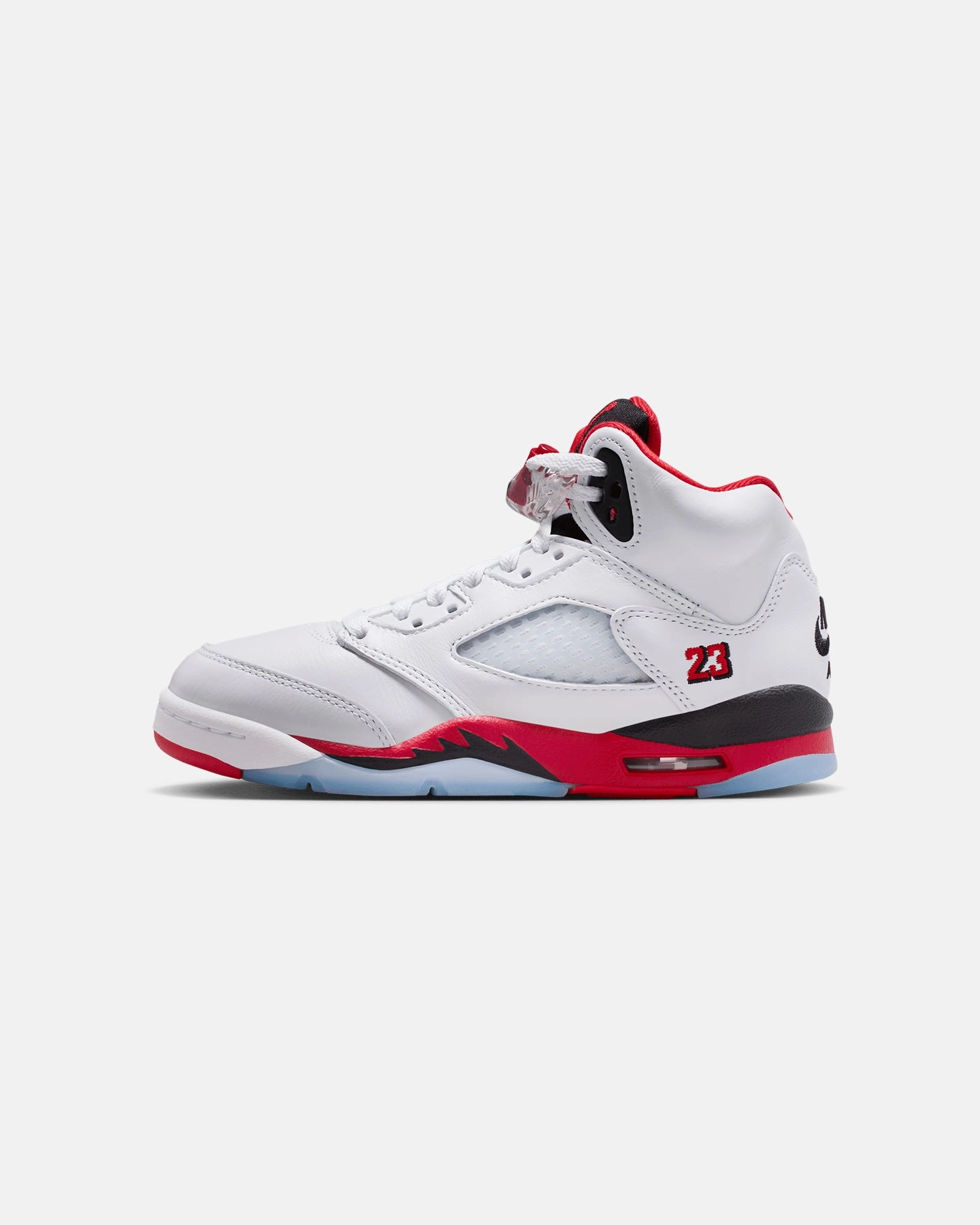 Nike Kids' Air Jordan 5 Retro OG "Fire Red" (GS) White/Fire Red Breath Detail Non Slip Outsole Patterns