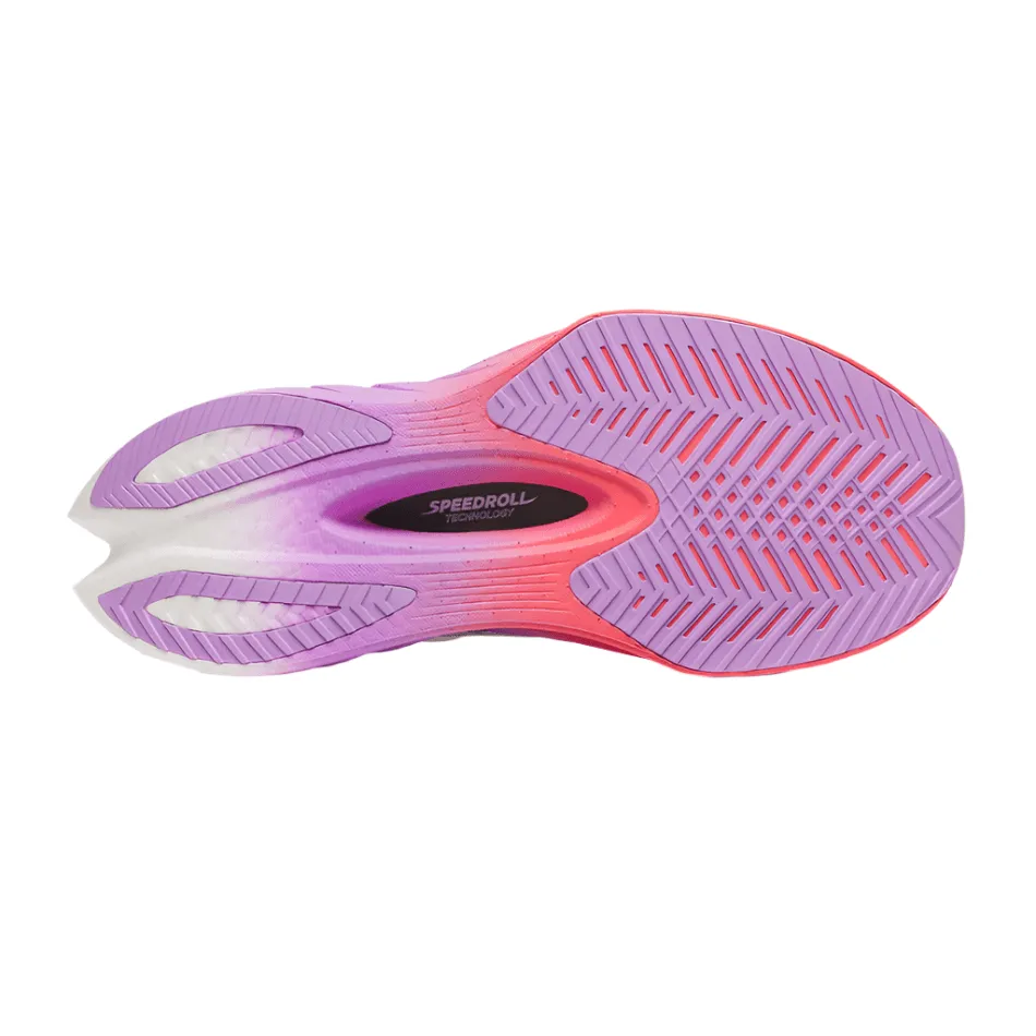 Pressure Dispersing Footbed City Walk Saucony Women's Endorphin Pro 4 Running Shoes in White/Crocus AW25