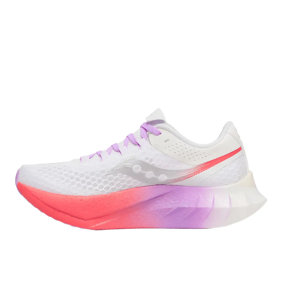 High Elasticity Saucony Women's Endorphin Pro 4 Running Shoes in White/Crocus AW25