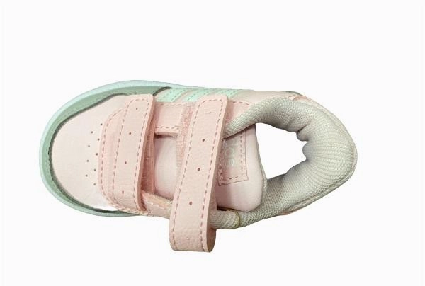 Adidas scarpa da ginnastica da bambina con strappo Hoops 2.0 CMF I FY9453 rosa grigio Seamless Internal Sock