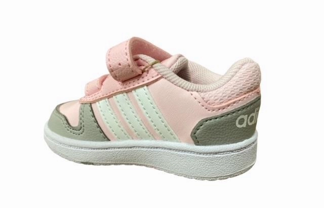 Elastic Material Adidas scarpa da ginnastica da bambina con strappo Hoops 2.0 CMF I FY9453 rosa grigio