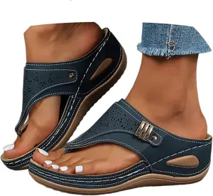 Eduavar Orthopedic Sandals for Women, Womens Sandals Comfortable Flip Flops with Arch Support Summer Beach Sandals Slippers