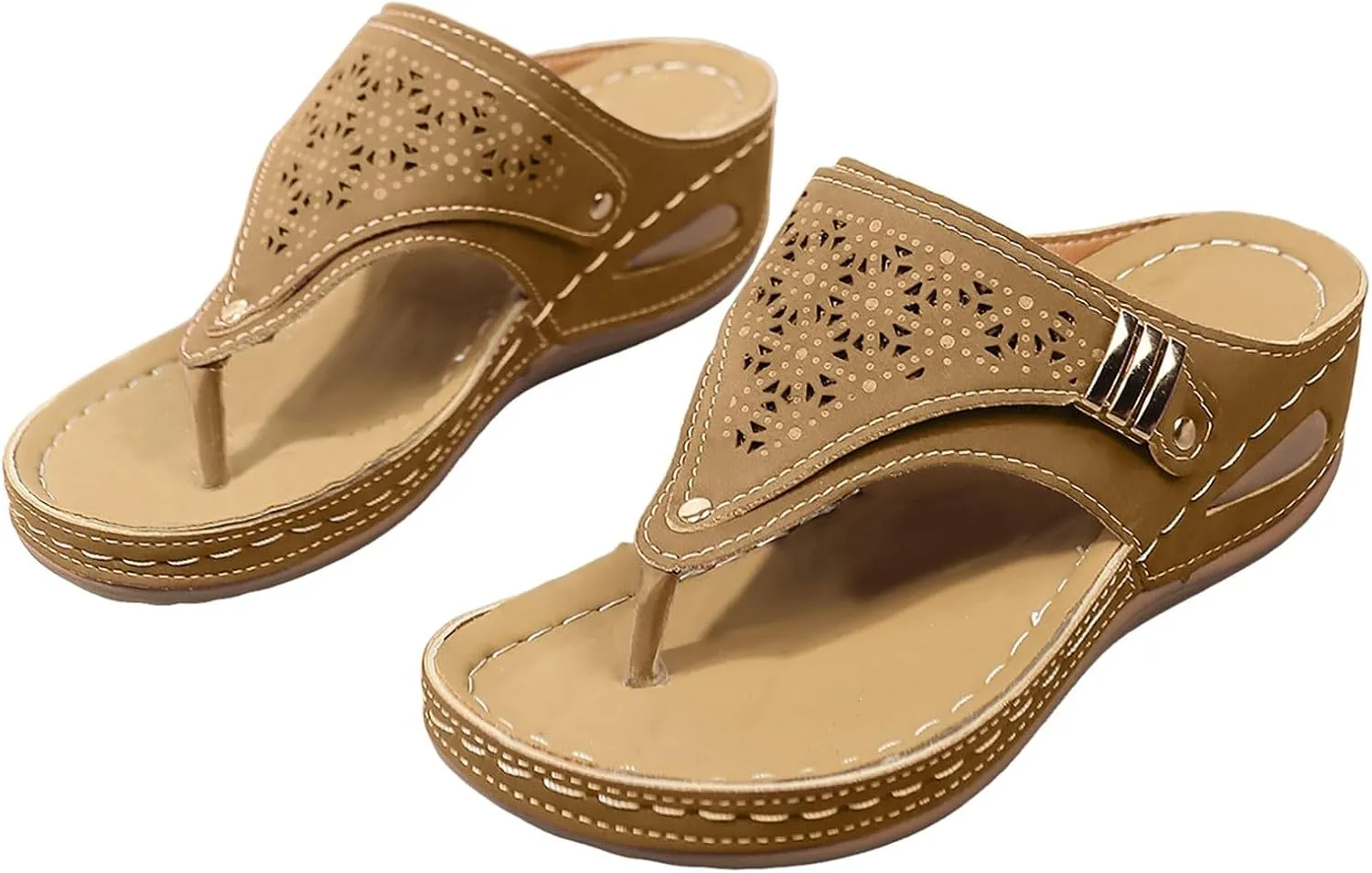 Eduavar Orthopedic Sandals for Women, Womens Sandals Comfortable Flip Flops with Arch Support Summer Beach Sandals Slippers