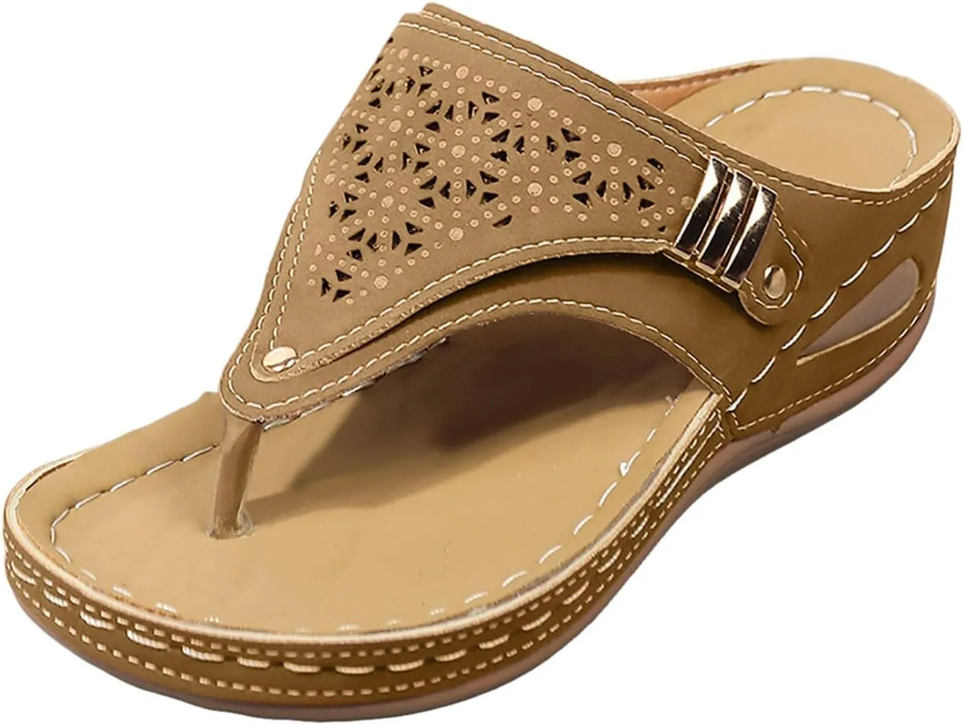 Eduavar Orthopedic Sandals for Women, Womens Sandals Comfortable Flip Flops with Arch Support Summer Beach Sandals Slippers
