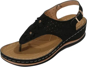 Eduavar Sandalias para Mujer, Orthopedic Sandals for Women Closed Toe Sandals Plarform Sandals with Back Strap