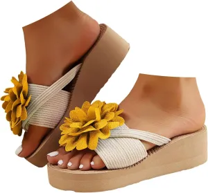 Eduavar Sandals for Women Dressy, Summer Sandals for Women 2023 Bow Tie Sandals Slip On Espadrille Platform Sandals