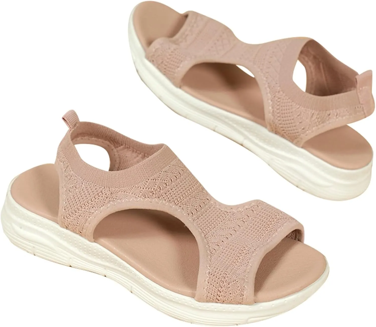 Eduavar Sandals Women Arch Support Open Toe Chunky Foam Slip on Slides Comfortable Lightweight Athletic Yoga Mat Sandals