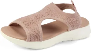 Eduavar Sandals Women Arch Support Open Toe Chunky Foam Slip on Slides Comfortable Lightweight Athletic Yoga Mat Sandals