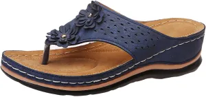 Eduavar Womens Sandals Dressy, Sandals Women Comfortable Flip Flops with Arch Support Summer Beach Sandals Slippers