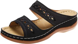 Eduavar Womens Sandals Dressy, Sandals Women Comfortable Sandals Slippers Open Toe Wedge Sandals with Arch Support