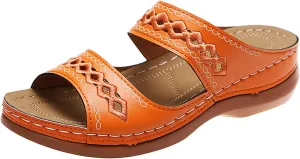 Eduavar Womens Sandals Dressy, Sandals Women Comfortable Sandals Slippers Open Toe Wedge Sandals with Arch Support