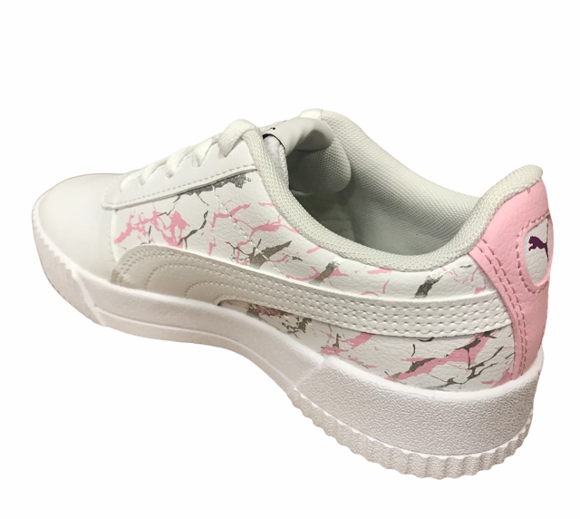 strap - trimmed - design shoes Microclimate Airflow Channels Puma sneakers da bambina Carina Marble Glitter PS 375090 01 white
