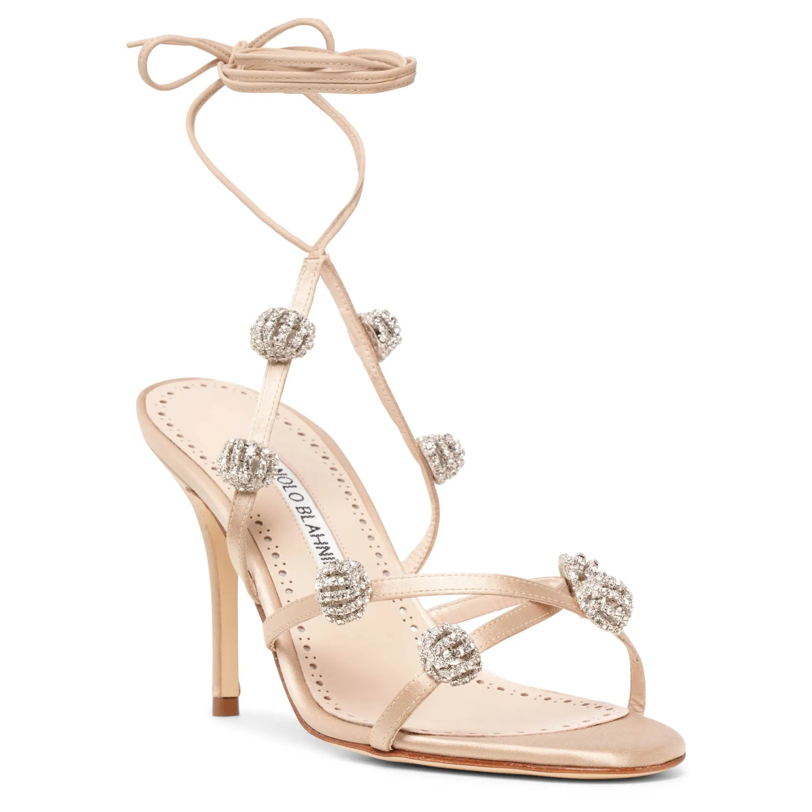 Elsaka 90 nude satin sandals