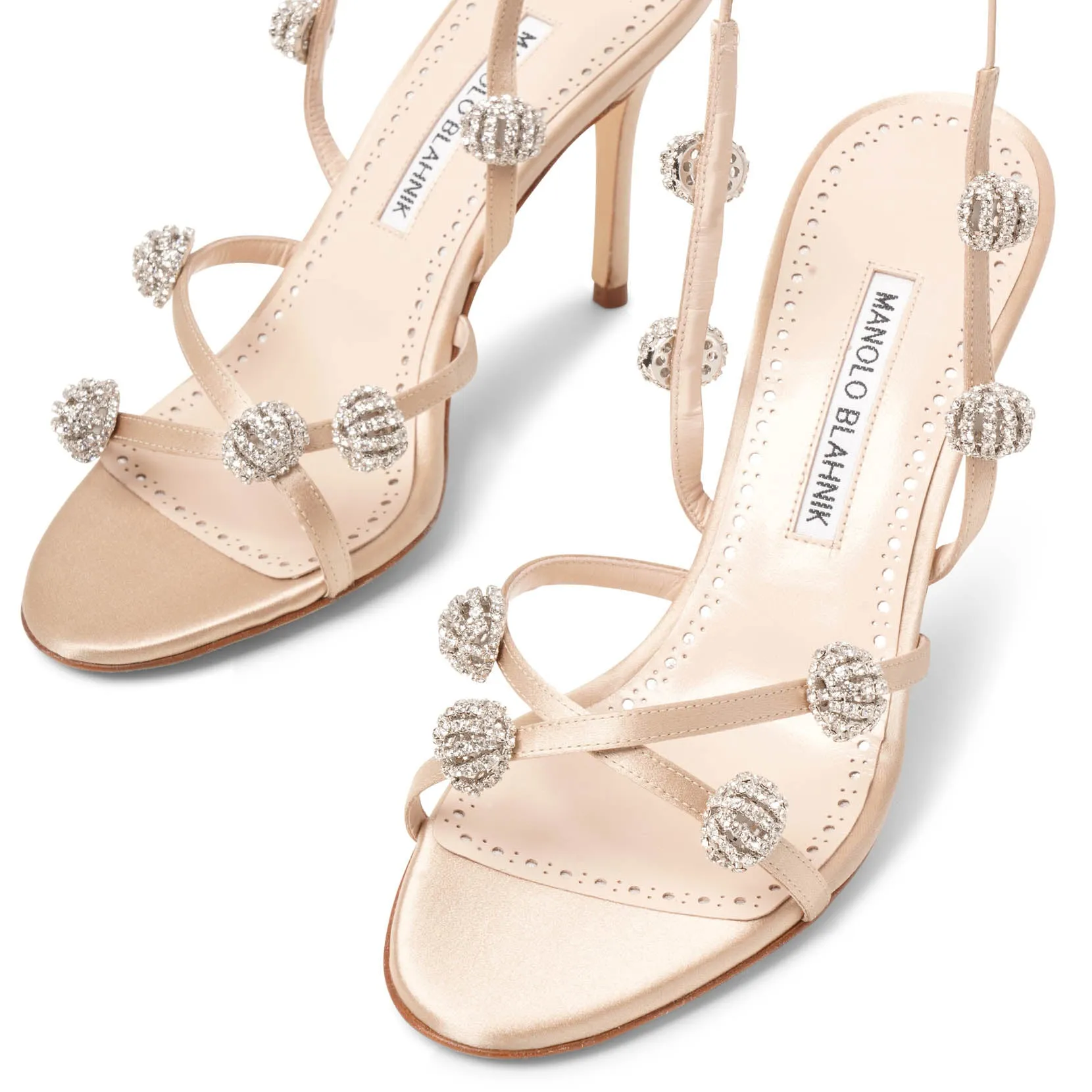 Elsaka 90 nude satin sandals