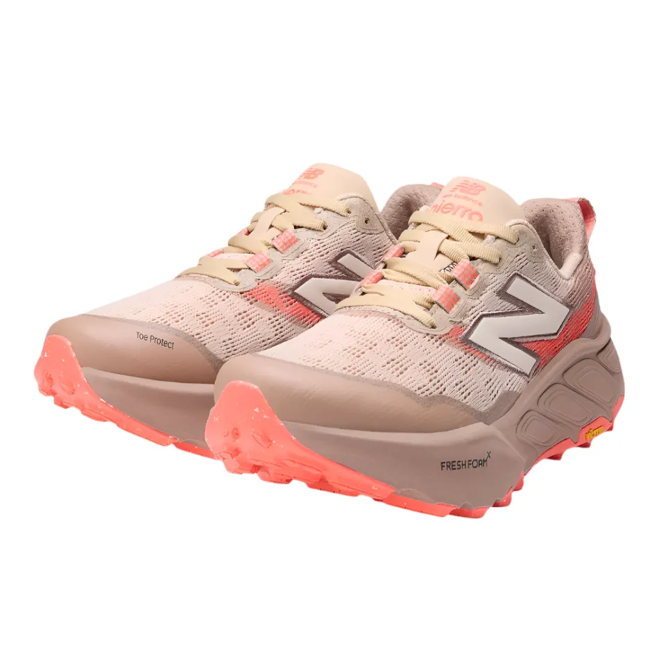 New Balance Women's Hierro v9 Trail Running Shoes in Desert Clay/Earth Shadow/Urgent Red AW25 Street Use