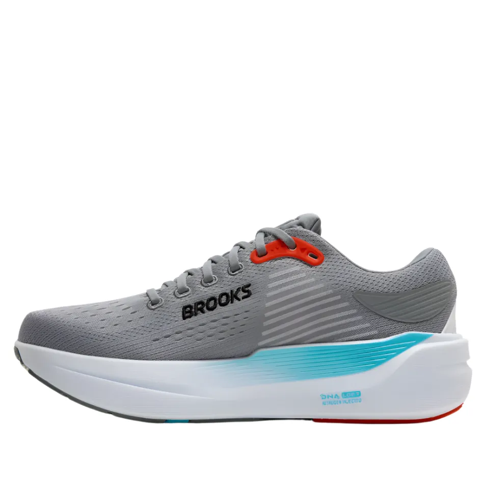 arid adjustable - straps - adjustability shoes Brooks Men's Ghost Max 3 Running Shoes in Primer Grey/Antarctica/Red AW25