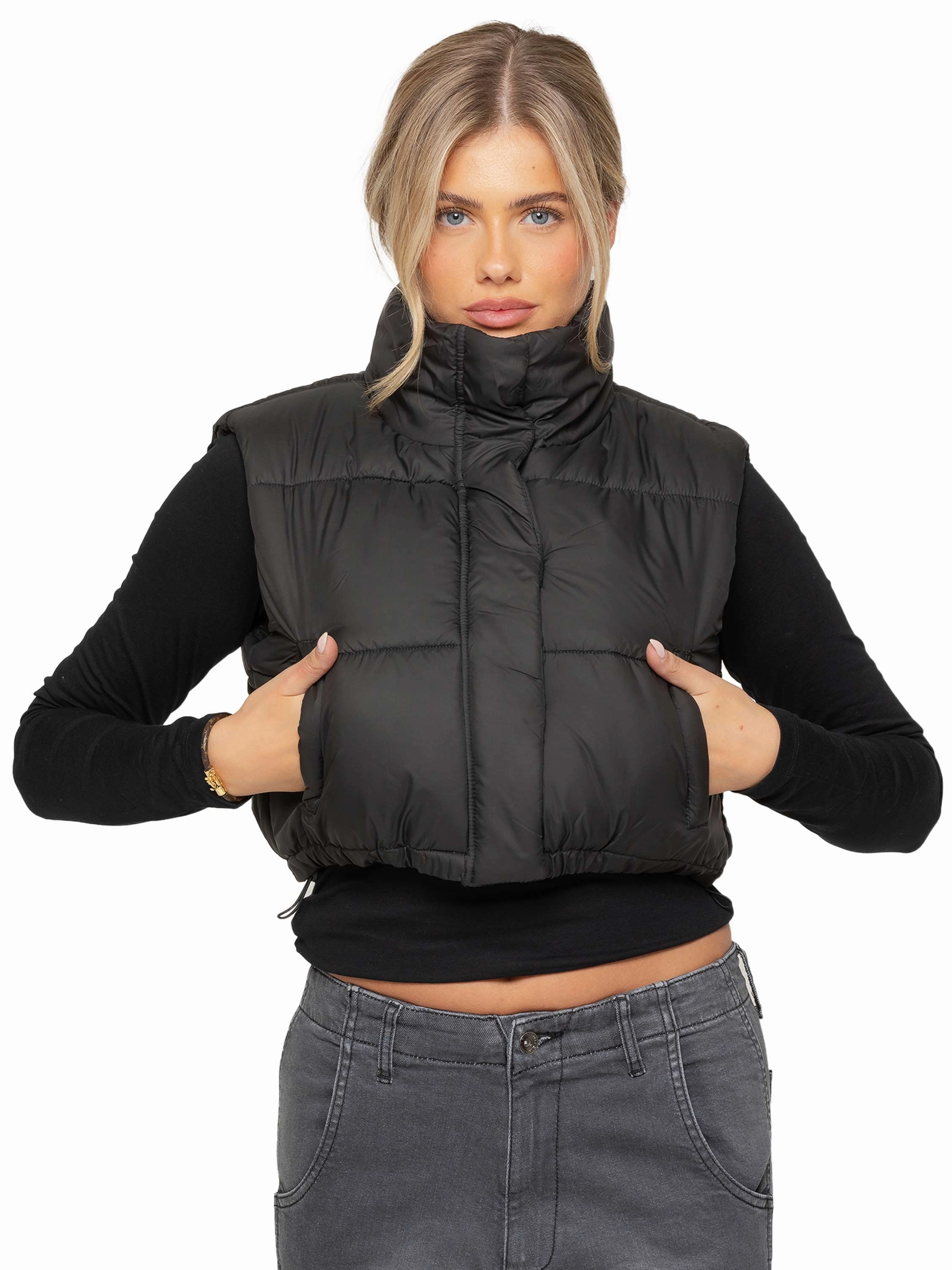 Light Coverage Compression Stitching Enzo | Womens Puffer Gilet Jacket