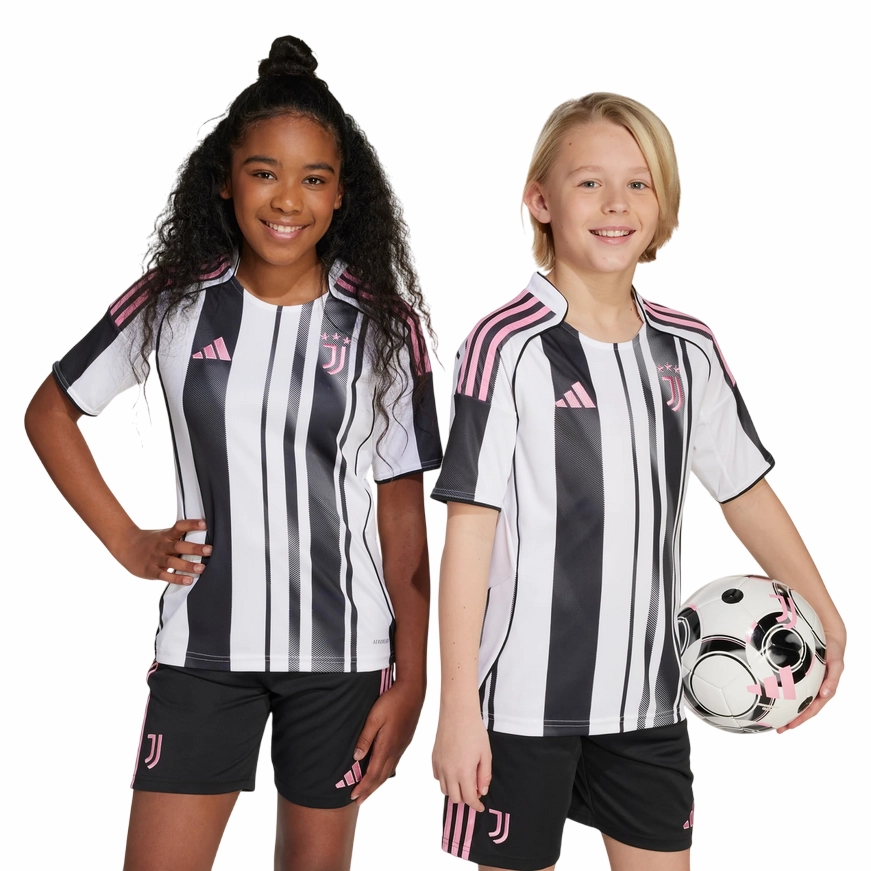 Adidas - JUNIOR Juventus Maglia Home Ufficiale 2025/26 JN5237 nero-bianco Breathable mesh Seasonal Wear