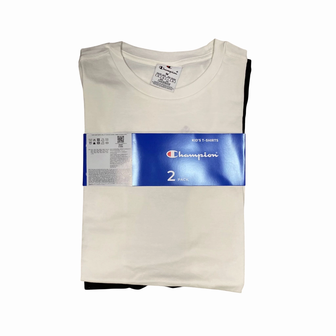 Champion 2 magliette girocollo manica corta junior 306581 WW001 bianco-nero Soft and breathable