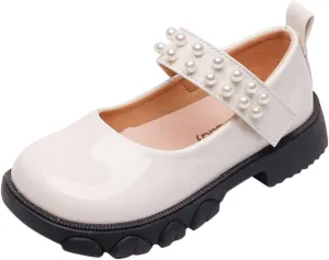 Fashion Four Seasons Children Casual Shoes Girls Thick Bottom Non Slip Comfortable Solid Color Pearl Kids Talk