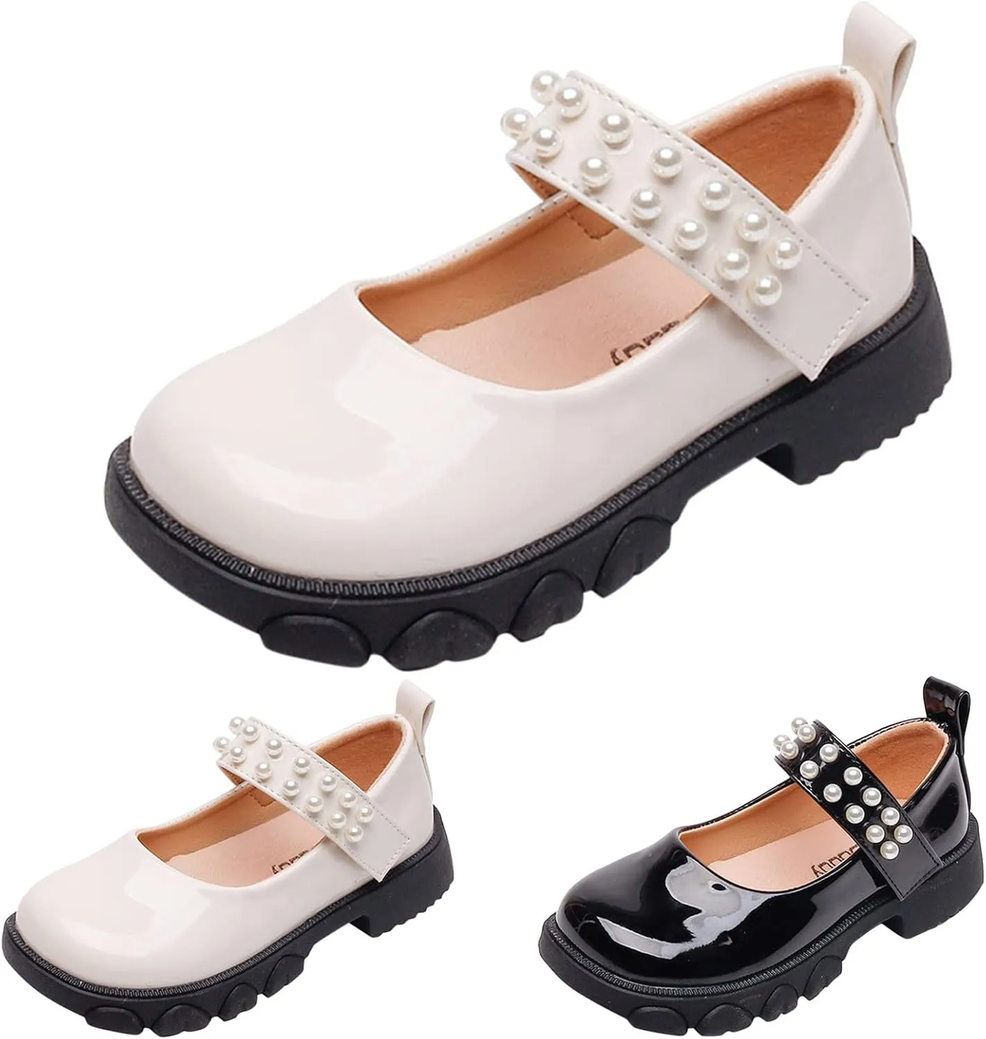 Fashion Four Seasons Children Casual Shoes Girls Thick Bottom Non Slip Comfortable Solid Color Pearl Kids Talk