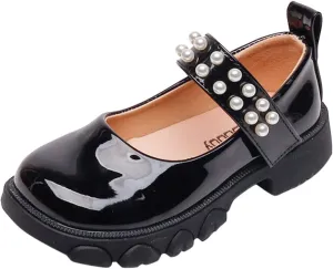 Fashion Four Seasons Children Casual Shoes Girls Thick Bottom Non Slip Comfortable Solid Color Pearl Kids Talk