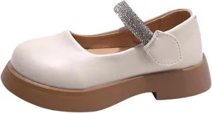 Fashion Four Seasons Children Casual Shoes Leather Shoes Thick Bottom Non Slip Hook Loop Leather Boots for Little Girls