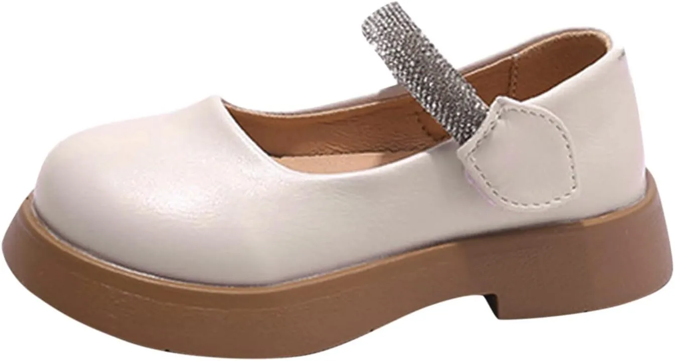 Fashion Four Seasons Children Casual Shoes Leather Shoes Thick Bottom Non Slip Hook Loop Leather Boots for Little Girls