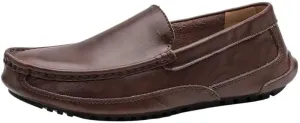 Fashion Loafers for Men PU Leather Driving Loafers Casual Round Toe Non Slip Anti-Slip Prom Slip-on