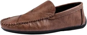 Fashion Loafers for Men's Vegan Leather Casual Solid Color Tuxedo Wedding Heel Non Slip Anti-Slip Low Top Rubber Sole Formal