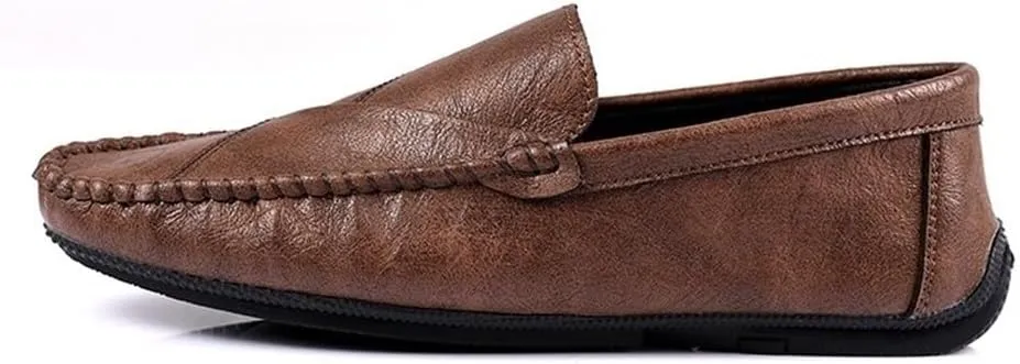 Fashion Loafers for Men's Vegan Leather Casual Solid Color Tuxedo Wedding Heel Non Slip Anti-Slip Low Top Rubber Sole Formal