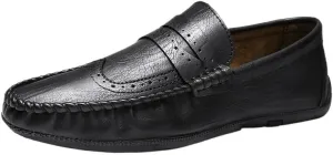 Fashion Men Loafers Faux Leather Working Tuxedo Round Toe Solid Color Prom Anti-Slip Non Slip Shoe Slip On