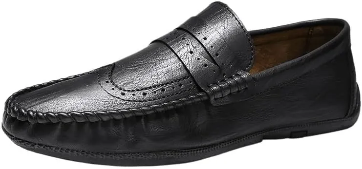 Fashion Men Loafers Faux Leather Working Tuxedo Round Toe Solid Color Prom Anti-Slip Non Slip Shoe Slip On