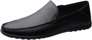 Fashion Men Loafers Pu Leather Wedding Round Toe Wedding Slip Resistant Block Heel Anti-Slip Rubber Sole Shoe Slip-on
