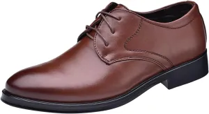 Fashion Men's Breathable Comfortable Business Lace Up Work Leisure Solid Color Leather Mens Casual Leather Shoes Size 11