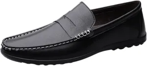 Fashion Men's Shoes Faux Leather Working Solid Color Heel Non Slip Anti-Slip Low Top Rubber Sole Shoe Slip-on