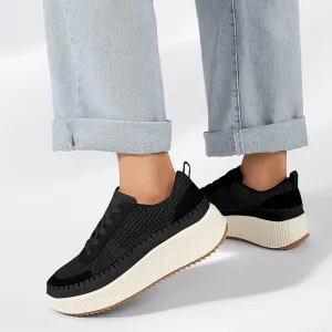 Fashion Sneakers For Women 2025 Platform,Womens White Platform Sneakers Canvas Platform Shoes for Women Black Casual Tennis Shoes Comfortable Walking Shoes for Women Slip on Lace Up Sneakers