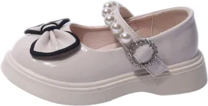 Fashion Spring Summer Children Casual Shoes Girls Dress Shoes Bowknot Pearl Hook Loop Children Rain Boots Girls