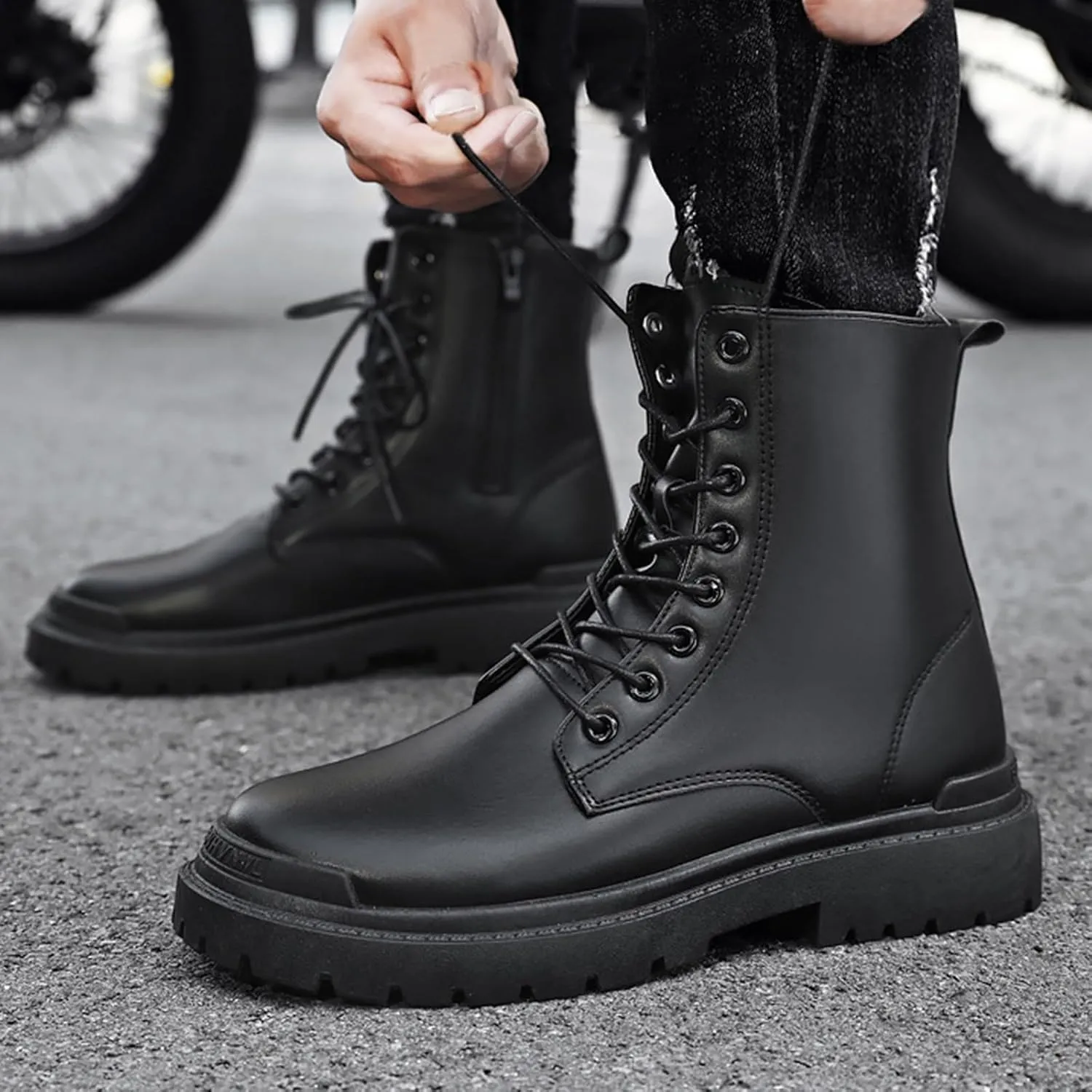 Fashion Style Men Breathable Comfortable Leisure Solid Color Sport Ankle Boots Climbing Shoes Coffee Dress Shoes Men