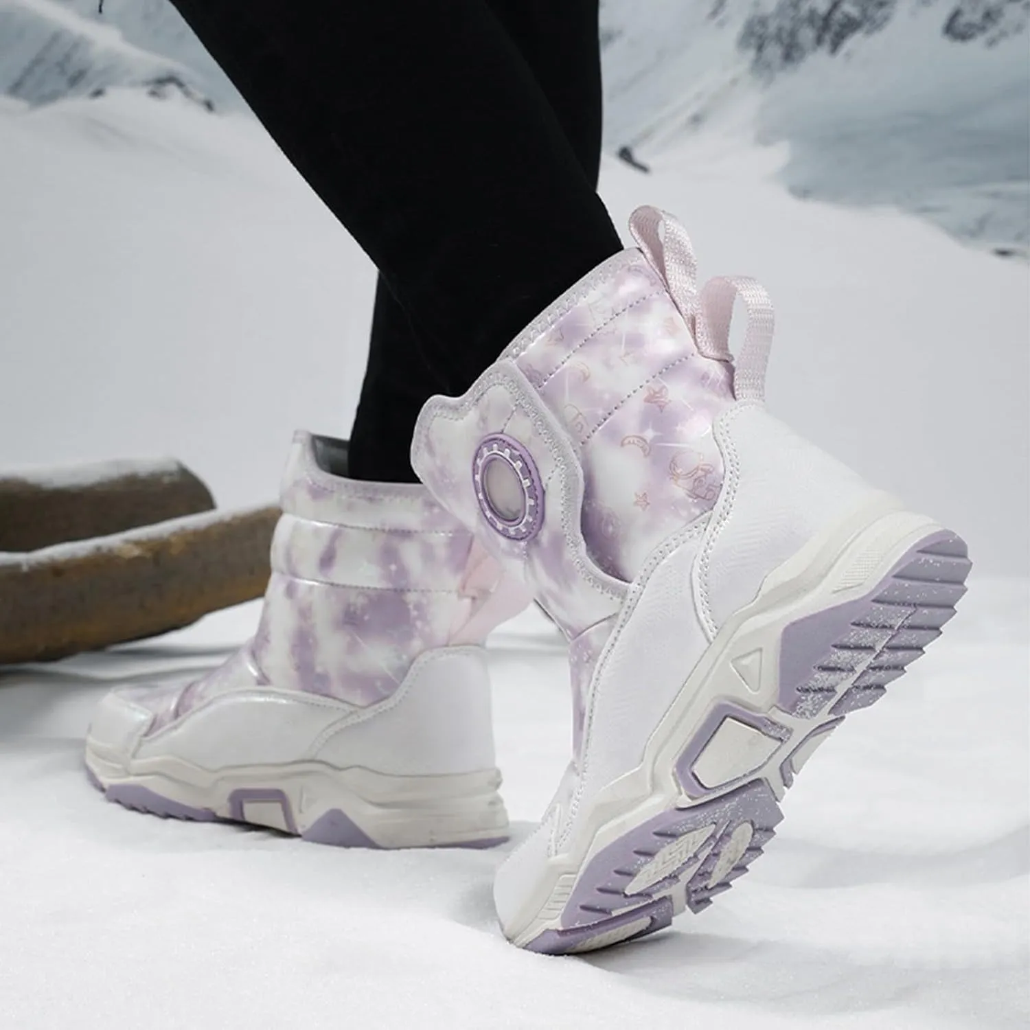 Fashion Winter Mid Calf Boots for Kids Platform Water-Proof Outdoor Warm Cozy Anti-Slip Winter Girly Boots for Girls