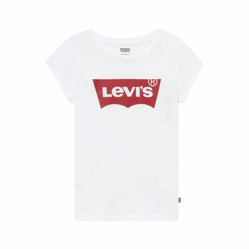 BreathableMeshLining Distressed Hem Finish Levi's Kids maglietta manica corta da bambino con logo batwing 9E8157 001 bianco